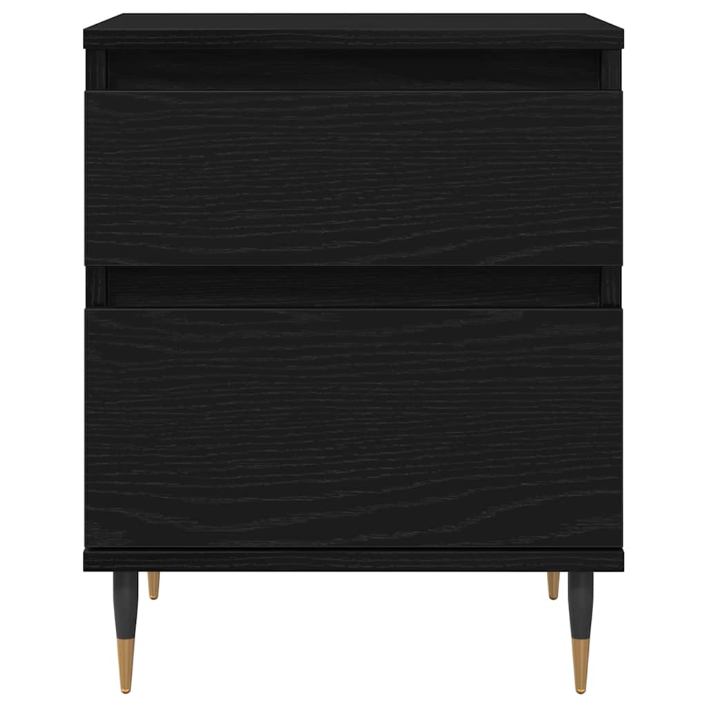 Bedside Cabinet Black Oak 40 x 35 x 50 cm Engineered Wood