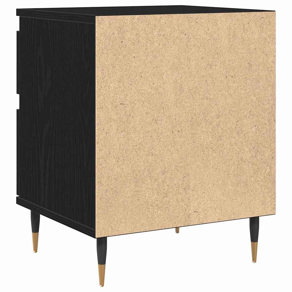 Bedside Cabinet 2 pcs Black Oak 40 x 35 x 50 cm Engineered Wood