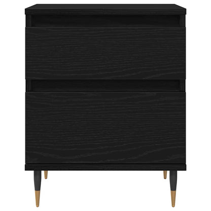 Bedside Cabinet 2 pcs Black Oak 40 x 35 x 50 cm Engineered Wood