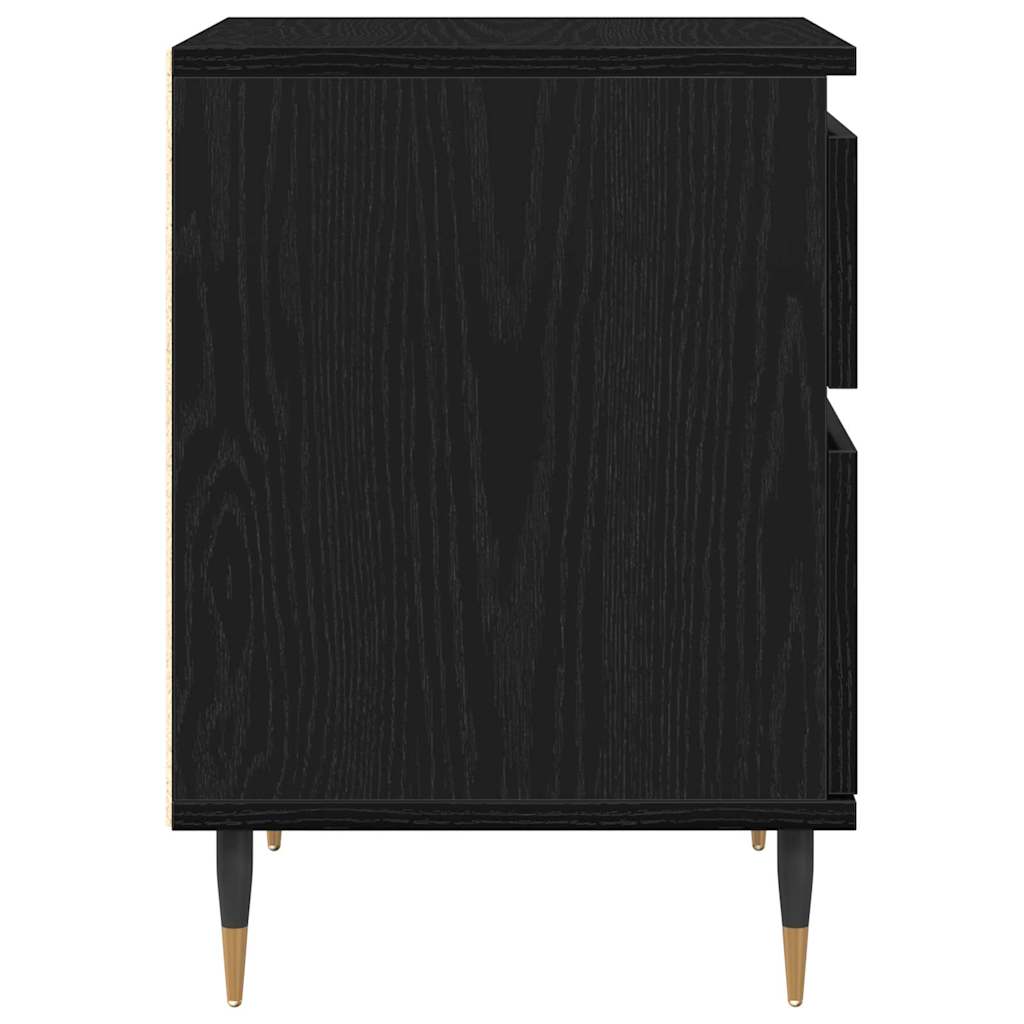 Bedside Cabinet 2 pcs Black Oak 40 x 35 x 50 cm Engineered Wood