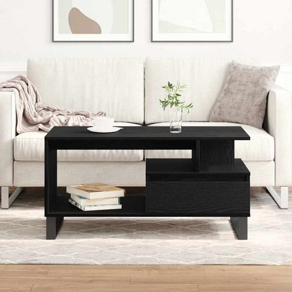 Coffee Table Black Oak 90 x 49 x 45 cm Engineered Wood