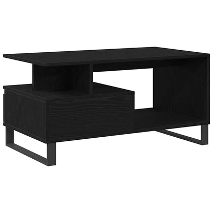 Coffee Table Black Oak 90 x 49 x 45 cm Engineered Wood