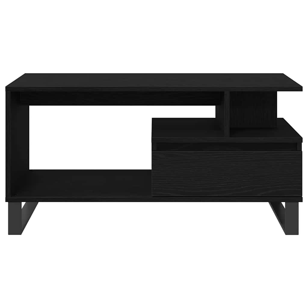 Coffee Table Black Oak 90 x 49 x 45 cm Engineered Wood