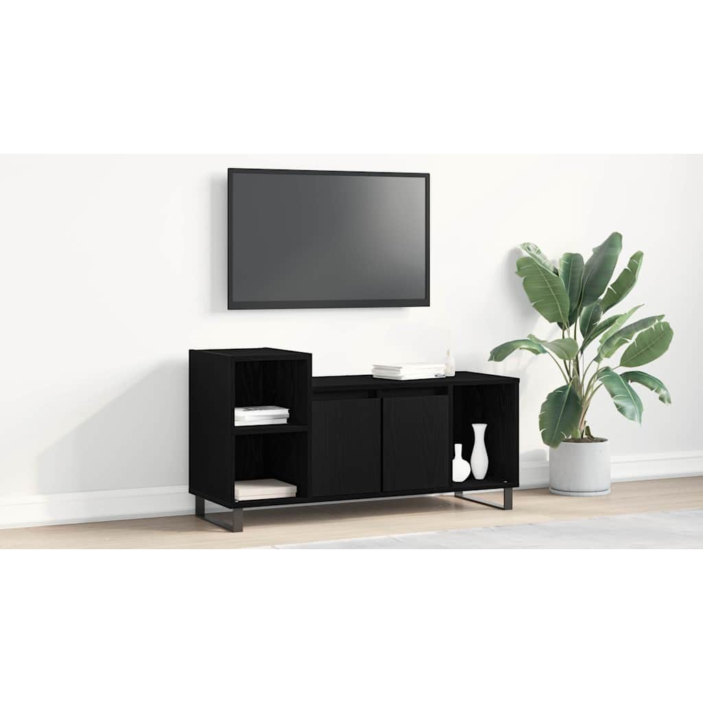 TV Cabinet Set Black Oak 100 x 35 x 55 cm Engineered Wood