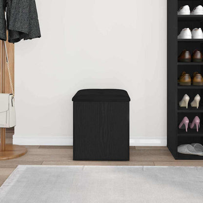 Storage Bench Black Oak 42 x 42 x 45 cm Engineered Wood