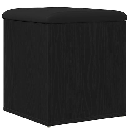 Storage Bench Black Oak 42 x 42 x 45 cm Engineered Wood