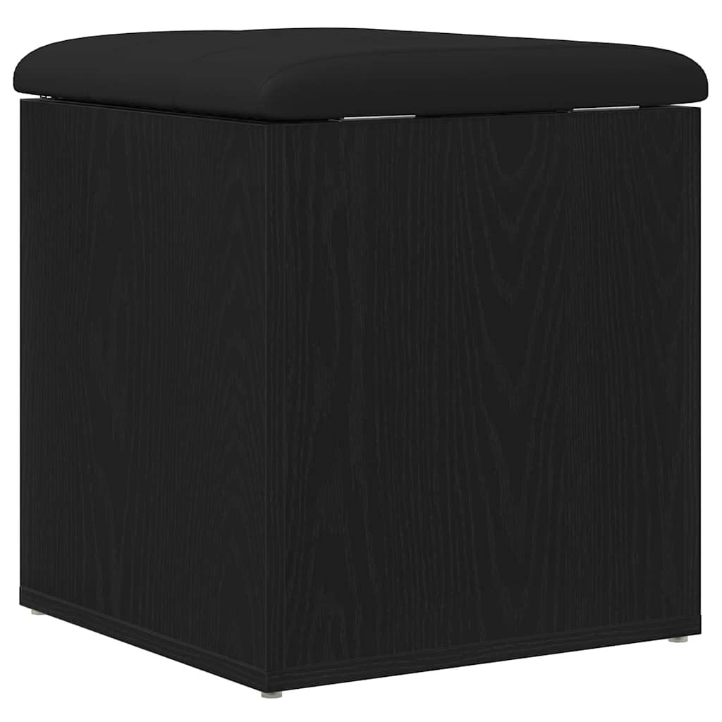 Storage Bench Black Oak 42 x 42 x 45 cm Engineered Wood