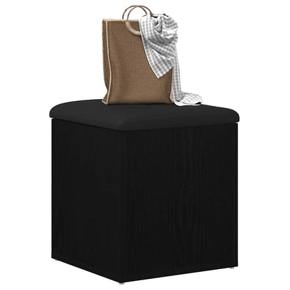 Storage Bench Black Oak 42 x 42 x 45 cm Engineered Wood