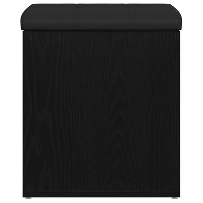 Storage Bench Black Oak 42 x 42 x 45 cm Engineered Wood