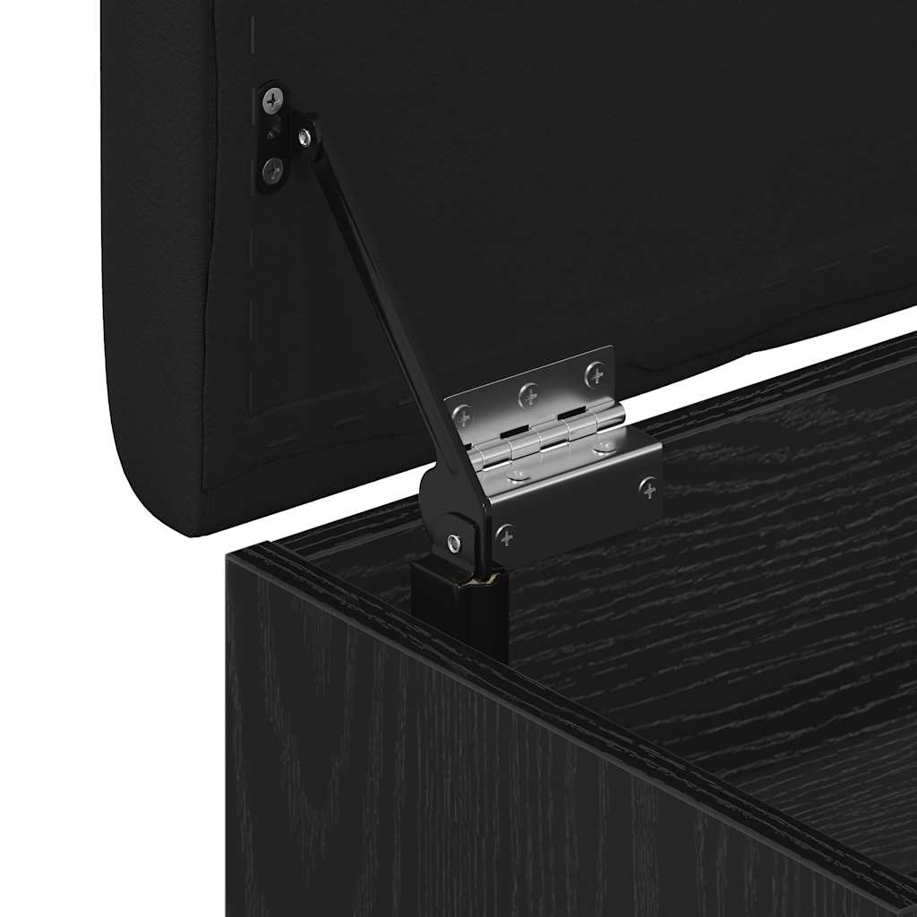 Storage Bench Black Oak 82 x 42 x 45 cm Engineered Wood