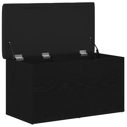 Storage Bench Black Oak 82 x 42 x 45 cm Engineered Wood