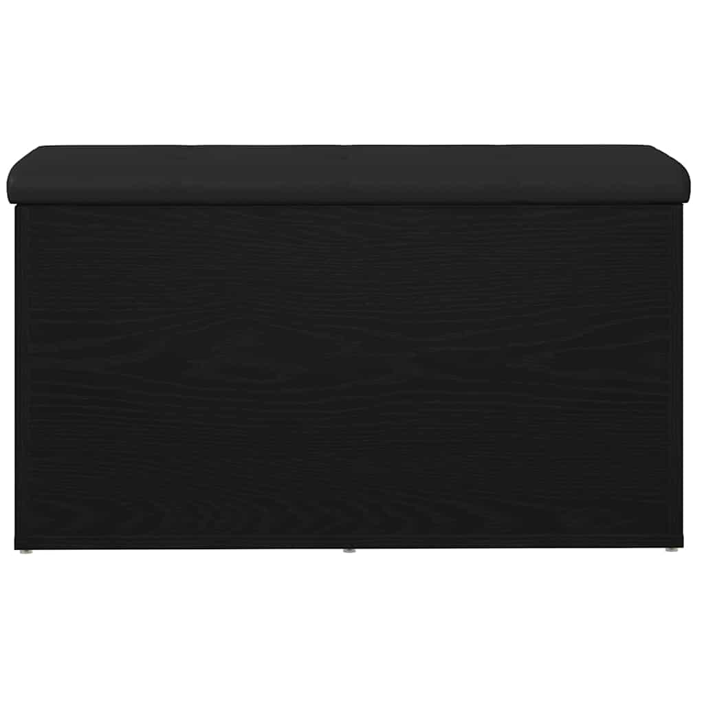 Storage Bench Black Oak 82 x 42 x 45 cm Engineered Wood