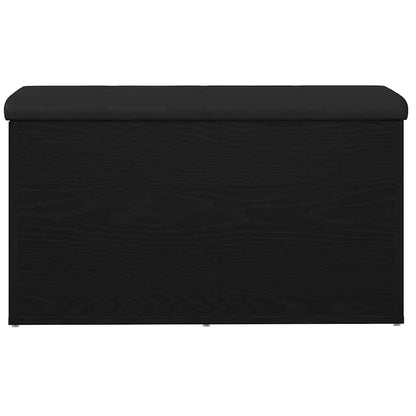 Storage Bench Black Oak 82 x 42 x 45 cm Engineered Wood