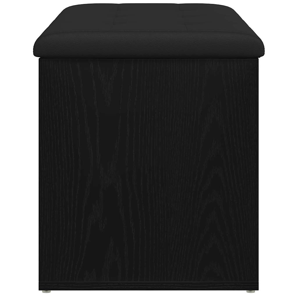 Storage Bench Black Oak 82 x 42 x 45 cm Engineered Wood