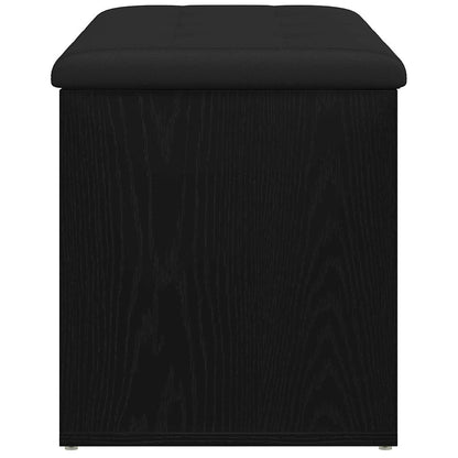 Storage Bench Black Oak 82 x 42 x 45 cm Engineered Wood
