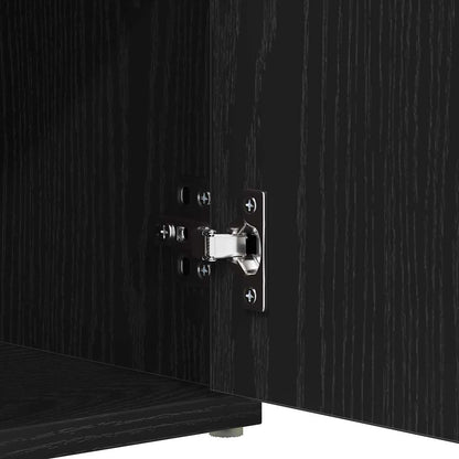 Storage Bench Black Oak 102 x 32 x 50 cm Engineered Wood