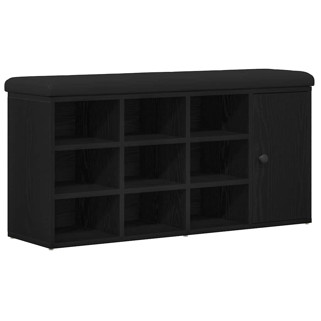 Storage Bench Black Oak 102 x 32 x 50 cm Engineered Wood
