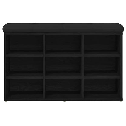 Shoe Bench with Shelf Black 82 x 32 x 50 cm Engineered wood