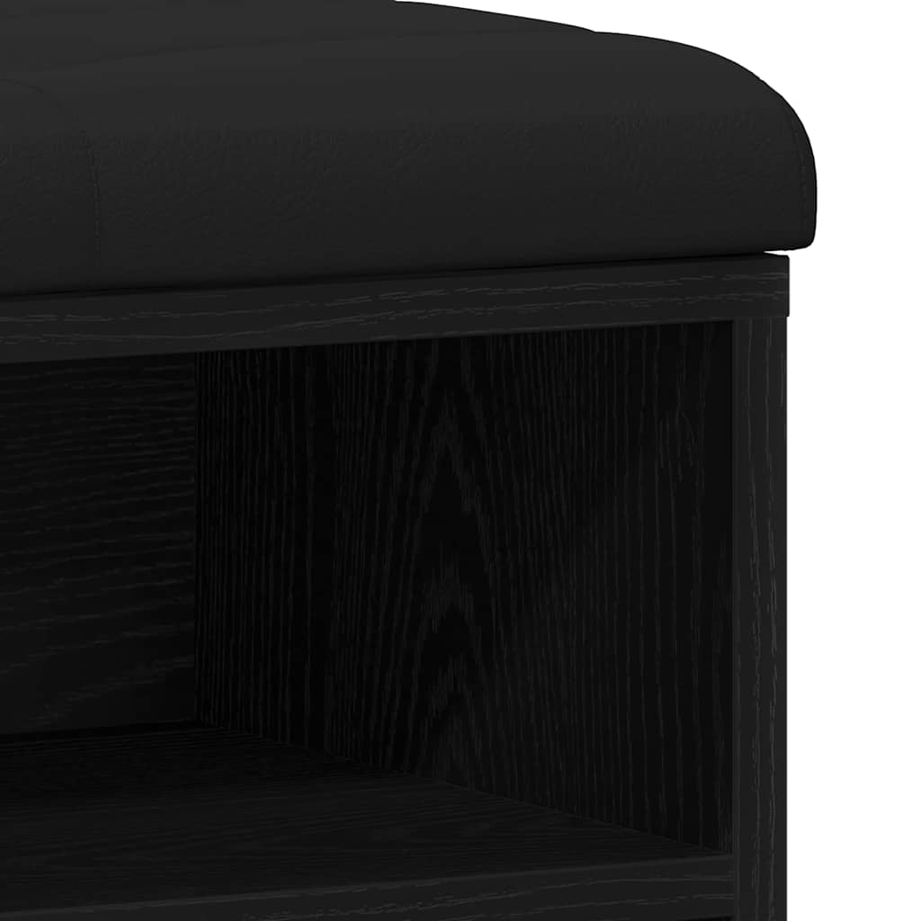 Shoe Bench Black Oak 102 x 32 x 50 cm Engineered Wood