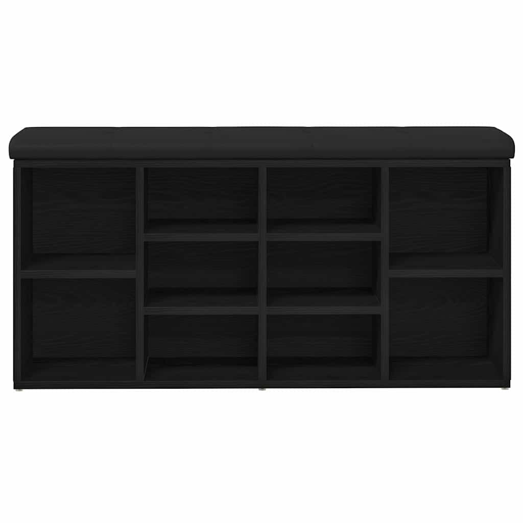 Shoe Bench Black Oak 102 x 32 x 50 cm Engineered Wood