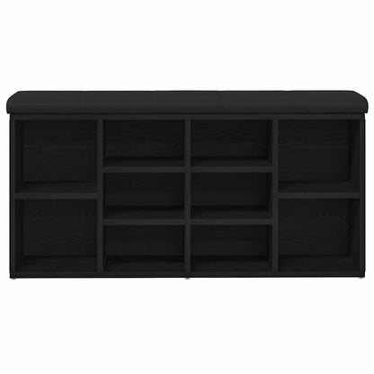 Shoe Bench Black Oak 102 x 32 x 50 cm Engineered Wood