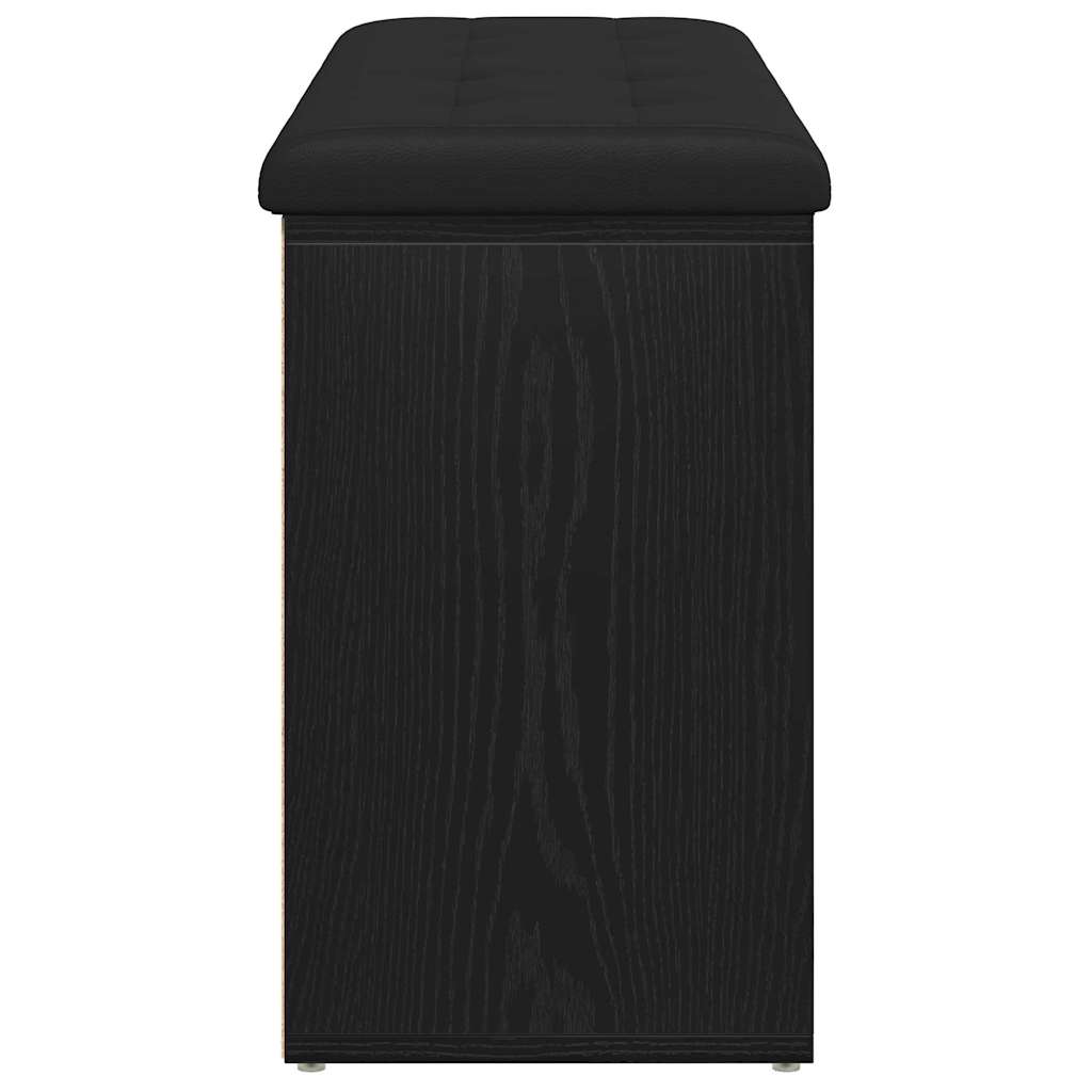 Shoe Bench Black Oak 102 x 32 x 50 cm Engineered Wood