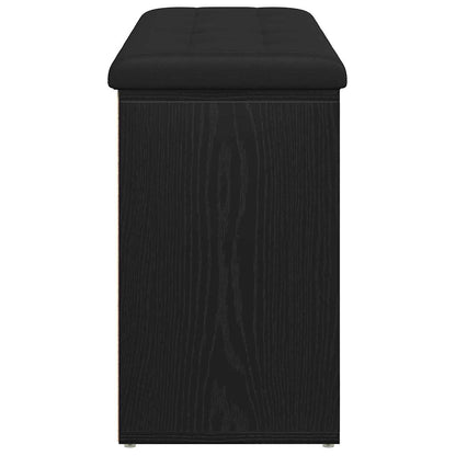 Shoe Bench Black Oak 102 x 32 x 50 cm Engineered Wood