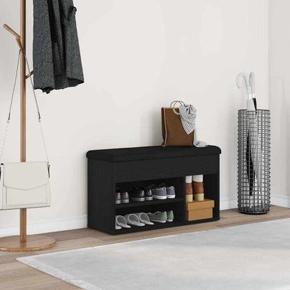 Shoe Bench Black 80 x 30 x 45 cm Engineered Wood
