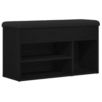 Shoe Bench Black 80 x 30 x 45 cm Engineered Wood