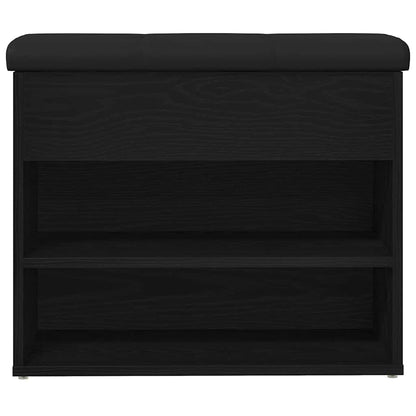 Storage Bench Black Oak 62 x 32 x 50 cm Engineered Wood