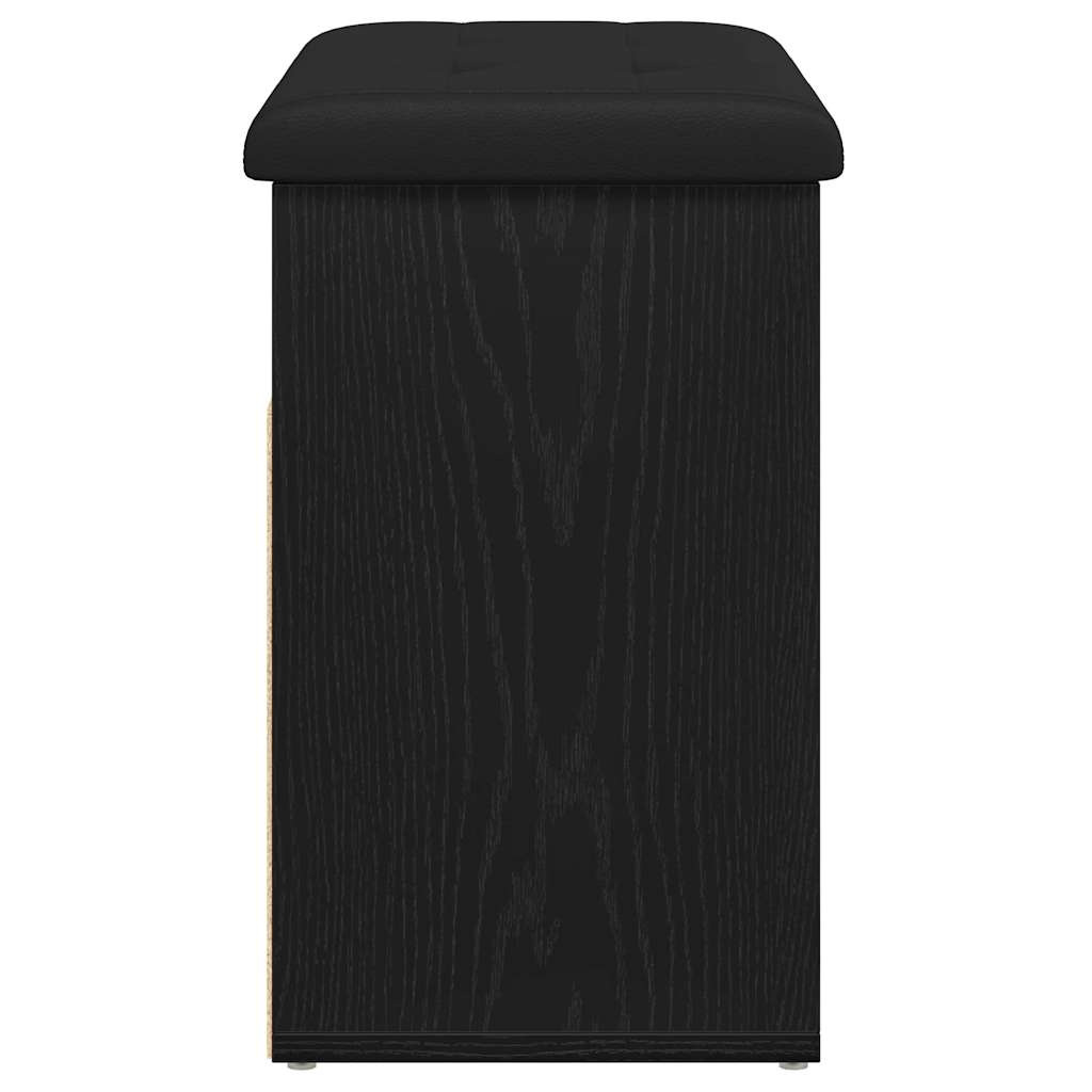Storage Bench Black Oak 62 x 32 x 50 cm Engineered Wood