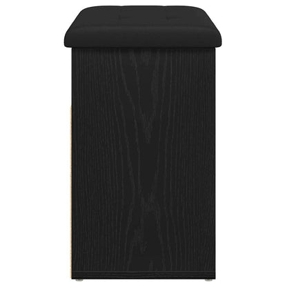 Storage Bench Black Oak 62 x 32 x 50 cm Engineered Wood