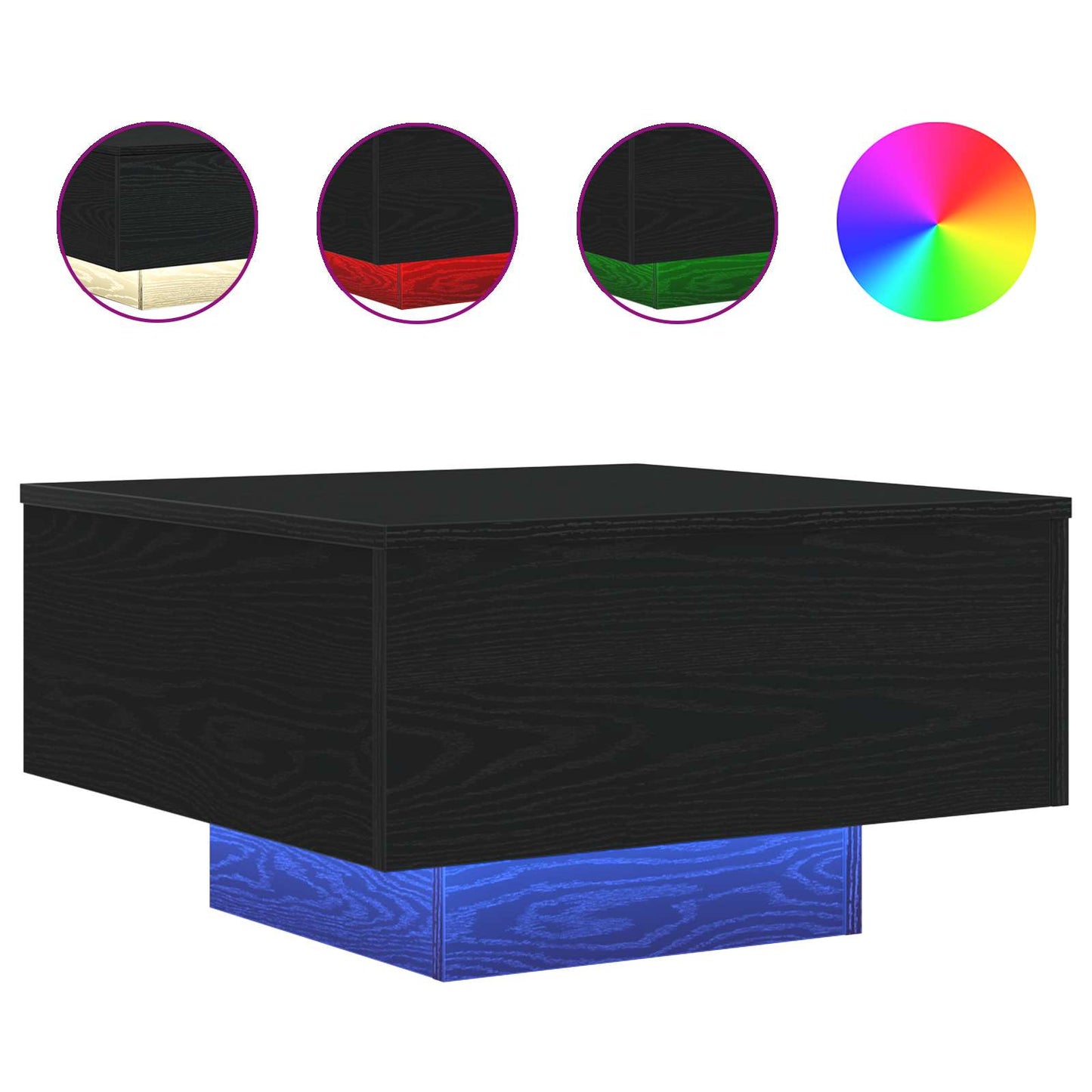 Coffee Table Black Oak 55 x 55 x31 cm Engineered Wood