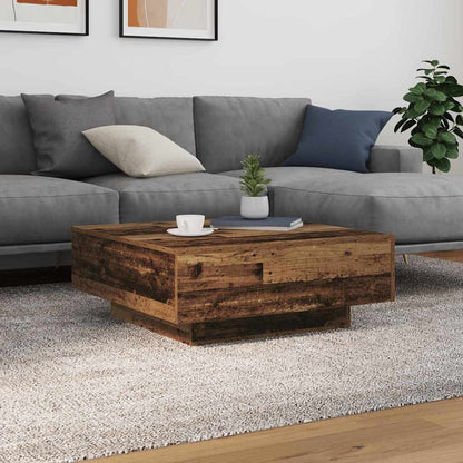 Coffee Table Old Wood and Blue 80 x 80 x 31 cm Engineered Wood