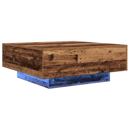 Coffee Table Old Wood and Blue 80 x 80 x 31 cm Engineered Wood