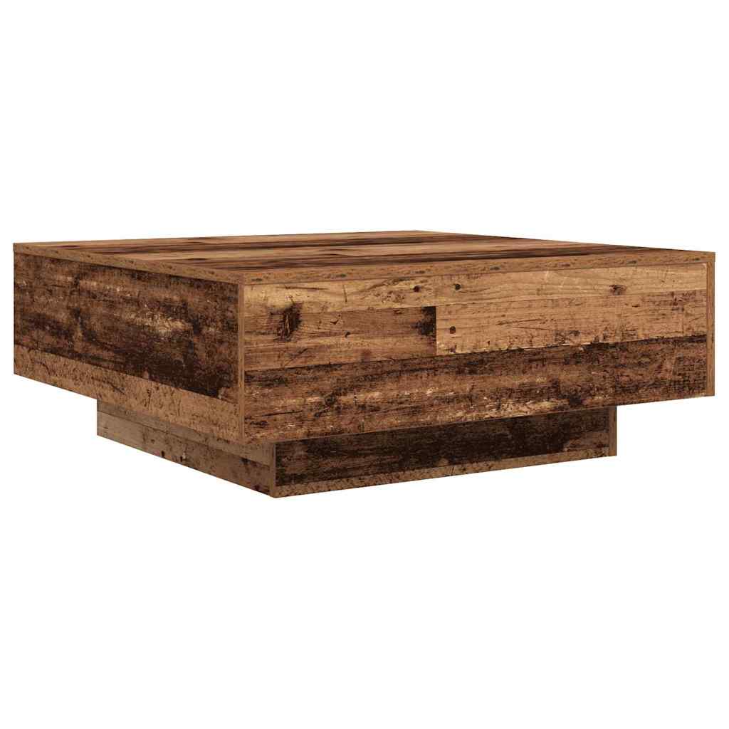 Coffee Table Old Wood and Blue 80 x 80 x 31 cm Engineered Wood