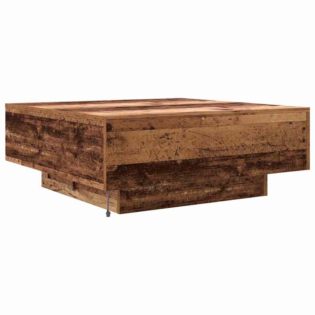 Coffee Table Old Wood and Blue 80 x 80 x 31 cm Engineered Wood