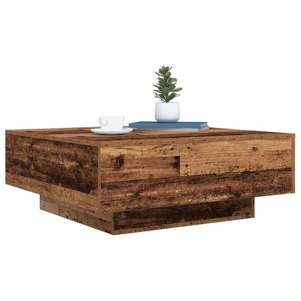 Coffee Table Old Wood and Blue 80 x 80 x 31 cm Engineered Wood