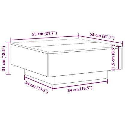 Coffee Table Old Wood and Blue 80 x 80 x 31 cm Engineered Wood