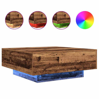 Coffee Table Old Wood and Blue 80 x 80 x 31 cm Engineered Wood