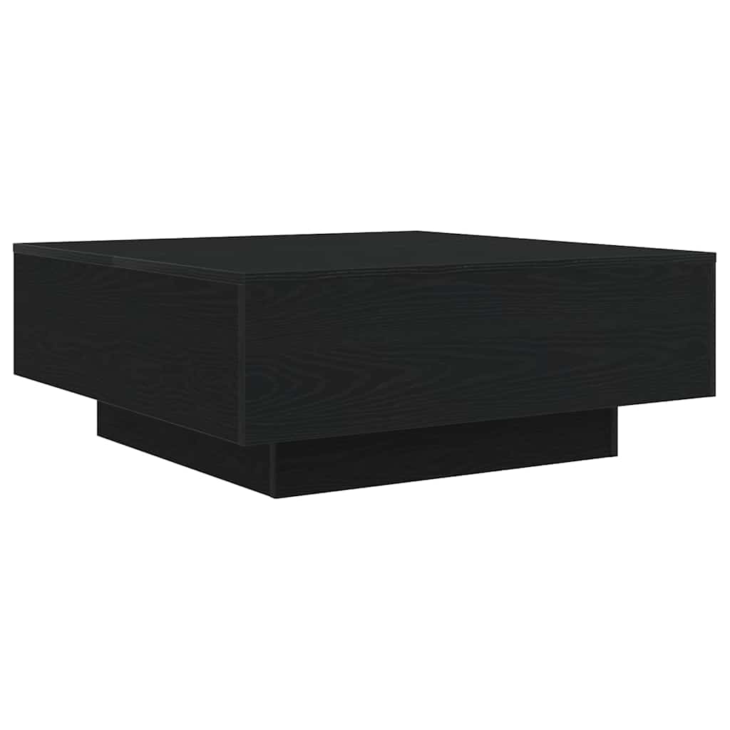 Coffee Table Black Oak 80 x 80 x 31 cm Engineered Wood