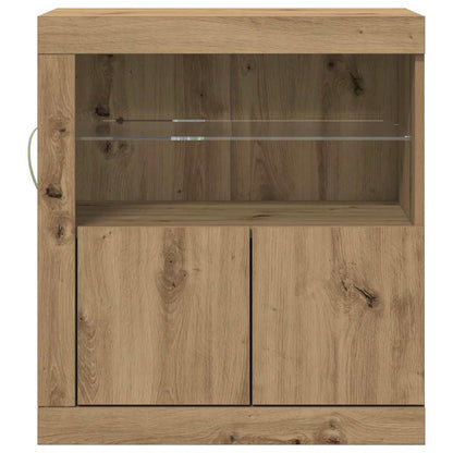 LED Sideboard Brown 60.5 x 37 x 67 cm Engineered Wood