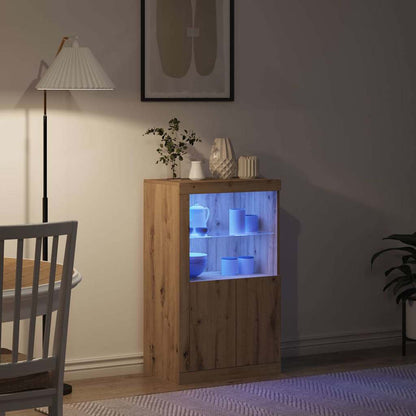 LED Sideboard Artisan Oak 60.5 x 37 x 100 cm Engineered Wood