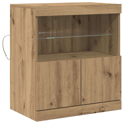 LED Sideboard Brown 60.5 x 37 x 67 cm Engineered Wood