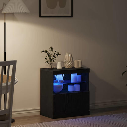 LED Sideboard Black 60.5 x 37 x 67 cm Engineered Wood