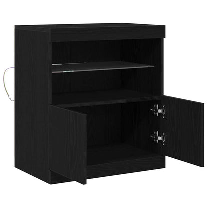 LED Sideboard Black 60.5 x 37 x 67 cm Engineered Wood