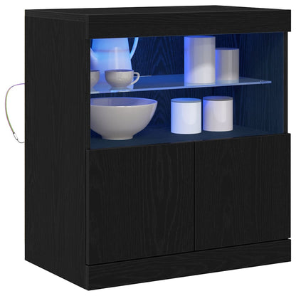 LED Sideboard Black 60.5 x 37 x 67 cm Engineered Wood