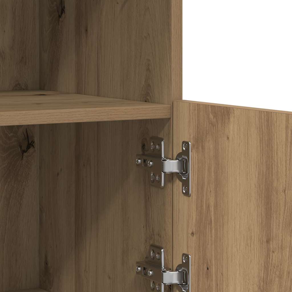 LED Sideboard Brown 81 x 37 x 66.5 cm Engineered Wood