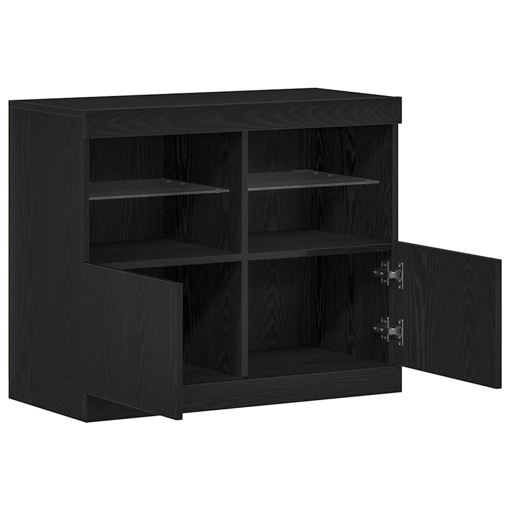 LED Sideboard Black 81 x 37 x 66.5 cm Engineered Wood