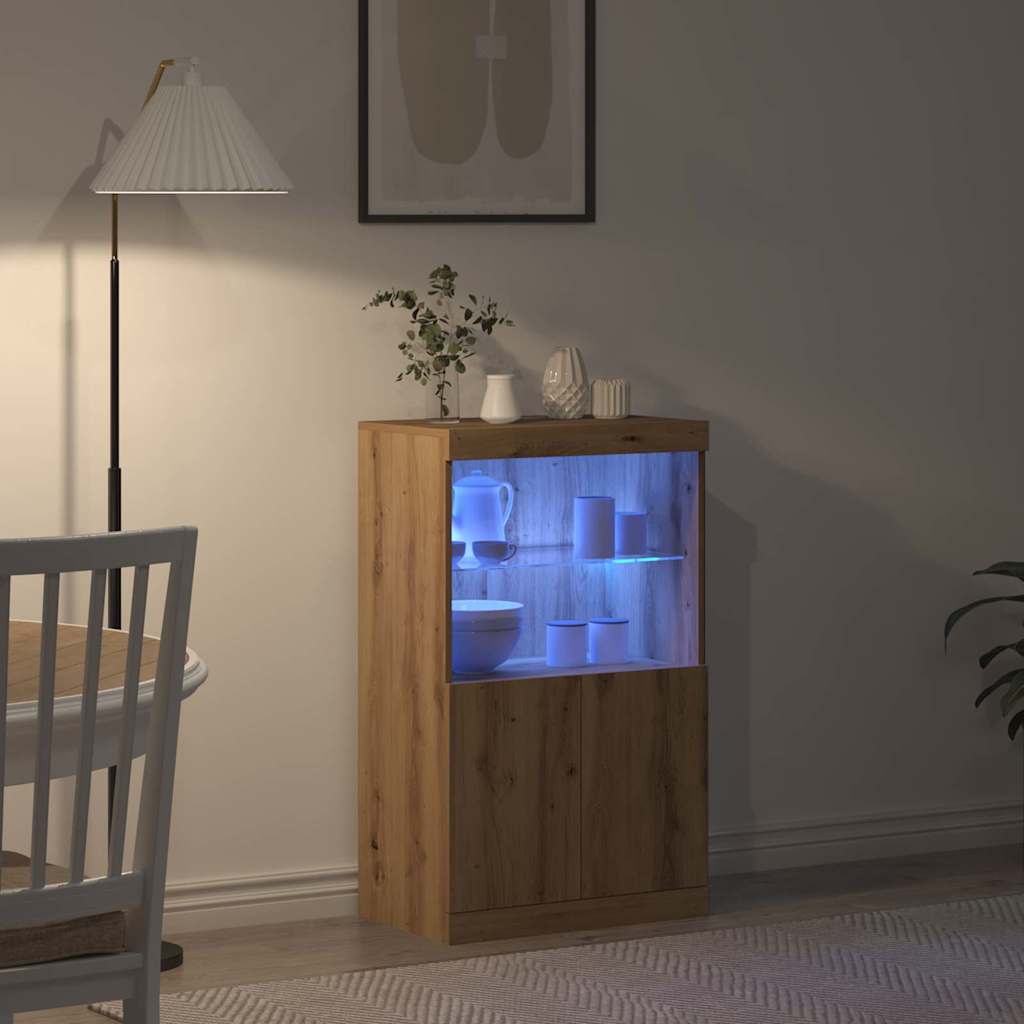 LED Sideboard Brown 60 x 37 x 100 cm Engineered Wood